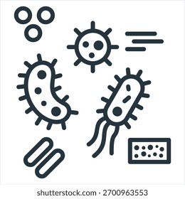 Ilustração do Vetor de Ícone de Contorno de Vírus