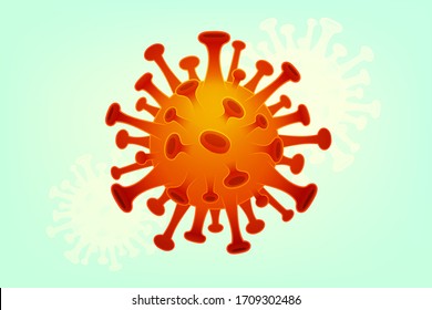 Virus over light background. Coronavirus pandemic combat concept vector illustration.