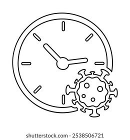 Virus Pandemic Time Icon In Outline Style