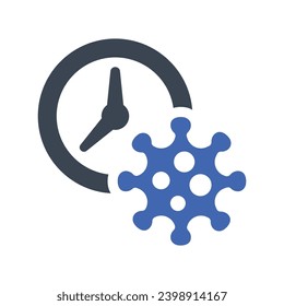 Virus Pandemic Time Icon, Vector Graphics