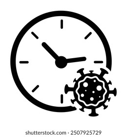 Virus Pandemic Time Icon, Vector Graphics