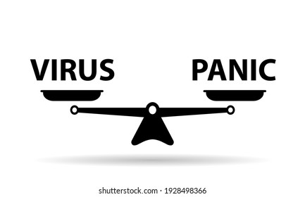 virus and panic on scales, vector illustration 