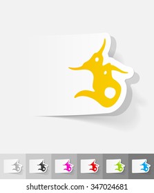 virus paper sticker with shadow. Vector illustration