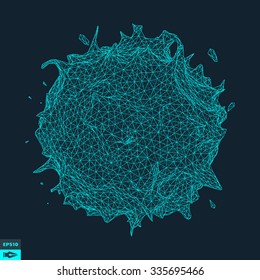 Virus Particle. Medical Illustration. Abstract Vector Sphere. Connection Structure.