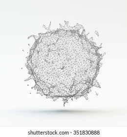 Virus Particle. Medical Illustration. Abstract Vector Sphere. Connection Structure. 
