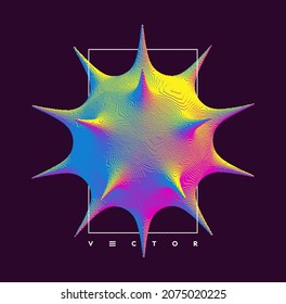 Virus particle. Pathogen organism. Deformed sphere. Background for medicine, science or technology. Voxel art. 3D vector illustration. 