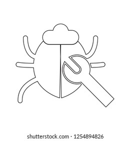 virus patch icon. Element of cyber security for mobile concept and web apps icon. Thin line icon for website design and development, app development