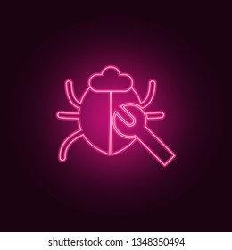 virus patch icon. Elements of cyber security in neon style icons. Simple icon for websites, web design, mobile app, info graphics