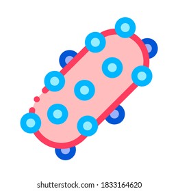 Virus Pathogen Element Vector Thin Line Sign Icon. Unhealthy Pathogen Microscopic Bacteria Linear Pictogram. Chemical Microbe Type Infection Microorganism Contour Illustration