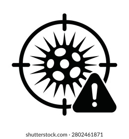 Virus Pathogen Warning Sign in Target Crosshair Vector