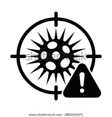Virus Pathogen Warning Sign in Target Crosshair Vector