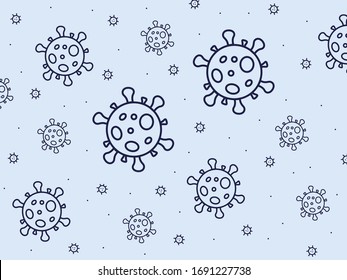 virus pattern background with light blue color and line style