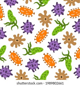 Virus Pattern Background. Social Media Post. Vector Illustration.