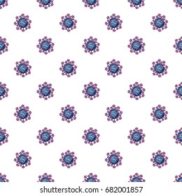 Virus pattern seamless repeat in cartoon style vector illustration