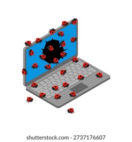 Virus from PC. Concept of Computer infection with spyware