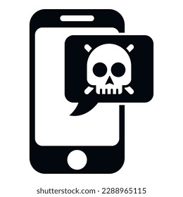 Virus Telefon Symbol einfache Vektorgrafik. Betrugswarnung. Datenkriminalität