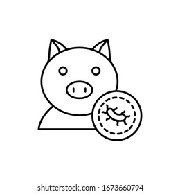Virus, pig icon. Simple line, outline vector elements of epidemic for ui and ux, website or mobile application