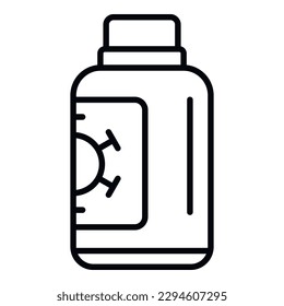 Virus pill icon outline vector. Medical immune. Bacteria disease