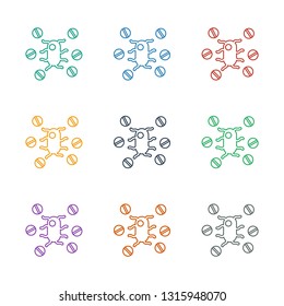 virus and pills icon white background. Editable line virus and pills icon from medicine.  