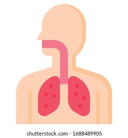 Virus and Pneumonia vector illustration, flat design icon