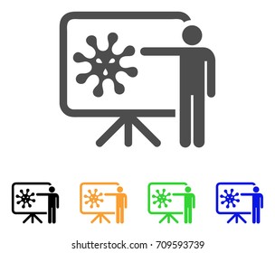 Virus Presentation Board vector pictograph. Style is a flat graphic symbol in gray, black, yellow, blue, green color variants. Designed for web and mobile apps.