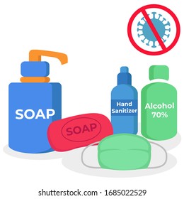 Virus Prevention Equipment Simple and Clean Vector Set