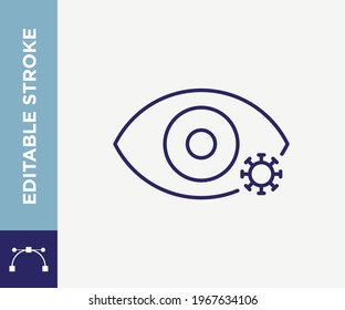 Virus Protect Outline Vector icon Editable Stroke