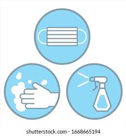 virus protect sign icon set 