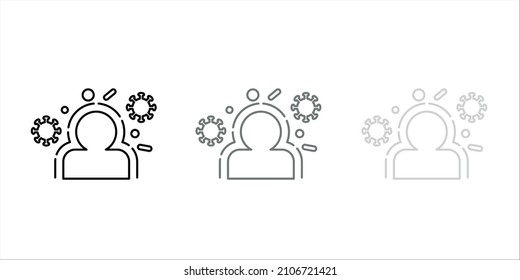 Virus protection, bacteria can't attack it. Immune system, vaccinations, antibiotics. Thin line icon. Modern vector illustration.