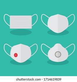 Virus Protection. Breathing Respirator Mask. Health Care Concept. Vector Illustration