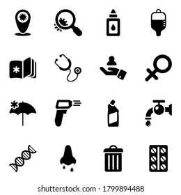 Virus Protection and Care Solid Icons 