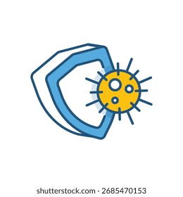 Virus Protection color line vector icon