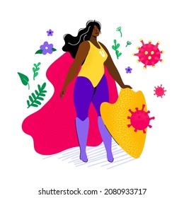 Virus protection - colorful flat design style illustration