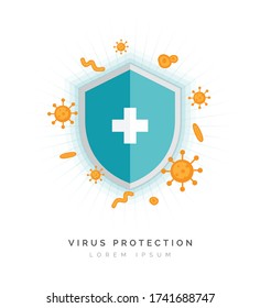 Virus Protection Concept Background Vector Illustration