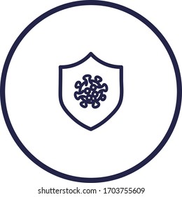 Virus-Schutz, dunkelfarbiges Vektorillustration-Symbol