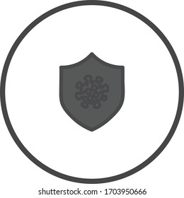 Virus protection dark colored vector icon