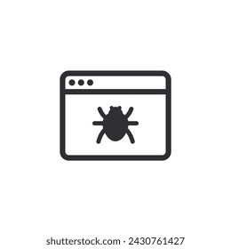 Virus protection. File error. Bug file. Infected document. Online icon. Internet icon. Web sign. Browser icon. Web site. Start page. Global network. Web access. Bug icon. Dangerous site. Software