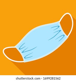 Virus protection, Flat illustration, Protection from bacteria and virus, Health care, Protect our breathing, Flat illustration mask design