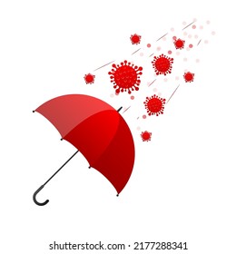 Protección contra virus. Gérmenes de virus. Protector de seguridad. Sistema inmune. Vacunación popular. Ilustración vectorial.