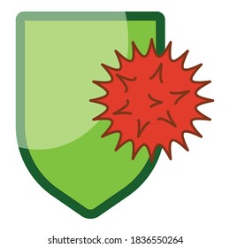 Virus protection icon. Cartoon of virus protection vector icon for web design isolated on white background