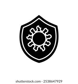 virus protection icon flat line symbol set.