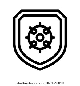 Virus protection icon. Line vector. Isolate on white background.