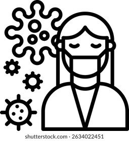 Virus Protection Icon Line Vector Illustration
