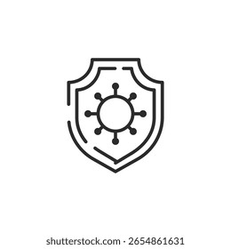 Virus protection icon. Simple virus protection icon for social media app and web design. Vector illustration