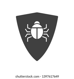 Virus protection icon. Vector on white background.