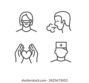 Virus protection icons set isolated on white background. Vector icons set