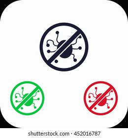 Virus protection Illustration set. Blue, green, red icon.