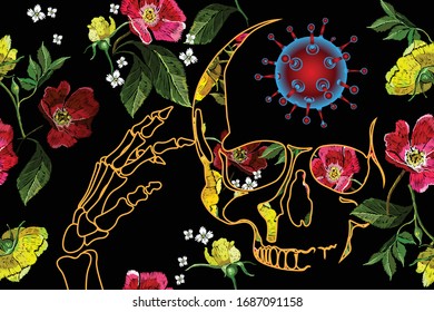 Virus protection. Infectious disease pandemic. COVID-19 vector illustration.