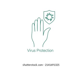 virus protection line icon vector illustration 