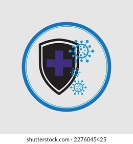 Virus protection logo and symbol  illustration design